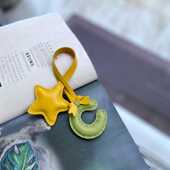 纯手工头层牛皮字母五角心包包挂件情侣创意生日礼品汽车真皮挂饰