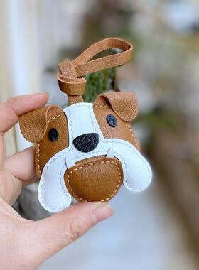 真皮手工挂件毛毛皮匠斗牛犬