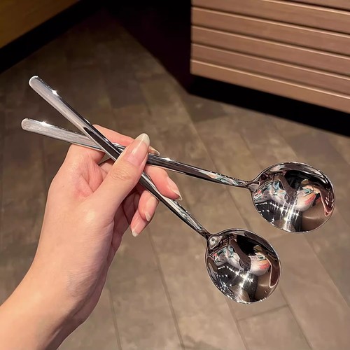 316食品级不锈钢韩式勺吃饭喝汤