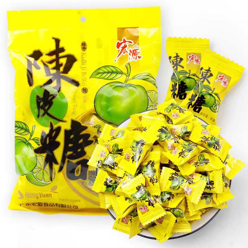 宏源陈皮糖酸甜可口儿时怀旧水果糖火锅糖果散装结婚招待喜糖零食