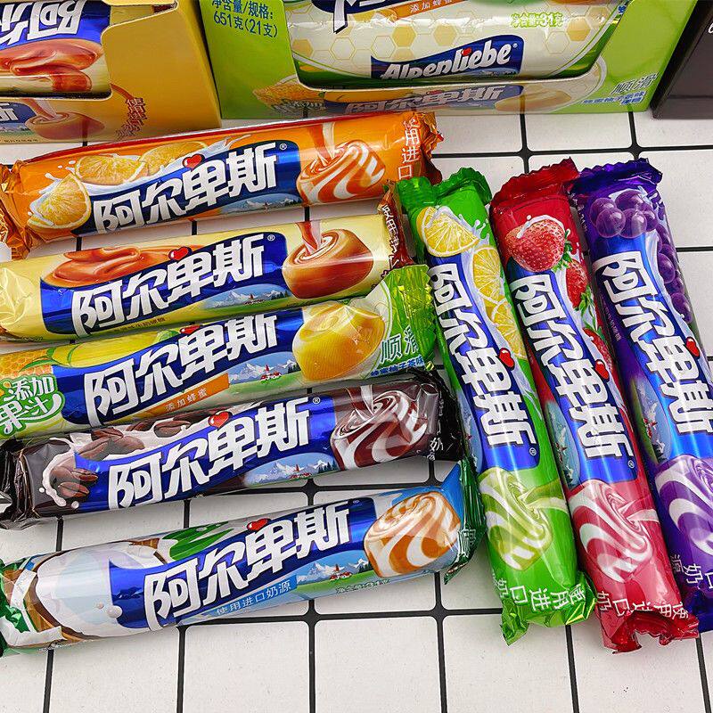 阿尔卑斯咖啡牛奶硬糖条糖多口味水果糖条装学生糖果休闲零食食品
