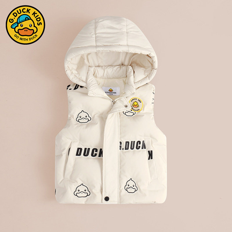 小黄鸭童装男童女童连帽羽绒马甲秋冬宝宝保暖外穿儿童宝宝,童装/婴儿装/亲子装,羽绒马甲,淘宝优惠券,粉丝福利购,淘宝优惠卷
