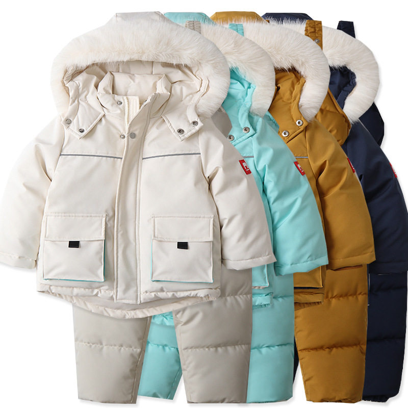 儿童滑雪服套装加绒加厚保暖防风防水棉衣棉裤套装2025冬季新款