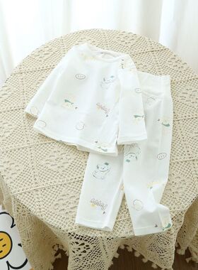 夏款宝宝棉超薄家居服33034套装九分袖印花空调服儿童款睡衣