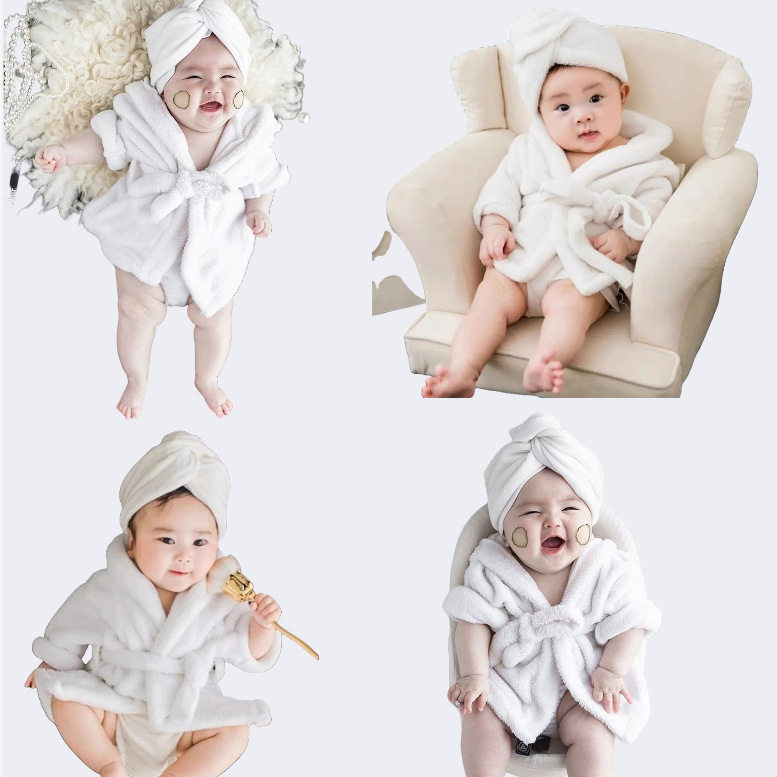 跨境现货新生儿摄影浴袍婴儿洗澡衣影楼拍照服装男女宝宝拍照衣服