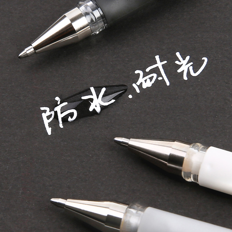 日本三菱高光笔um153高光白笔1.0mm手绘金银白色签字笔油漆