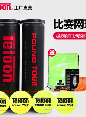 天龙网球 黑罐Pound tour比赛网球 天龙p4  4个桶装比赛球
