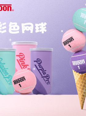 天龙网球训练球粉色网球紫色网球比赛球高弹耐打无压网球