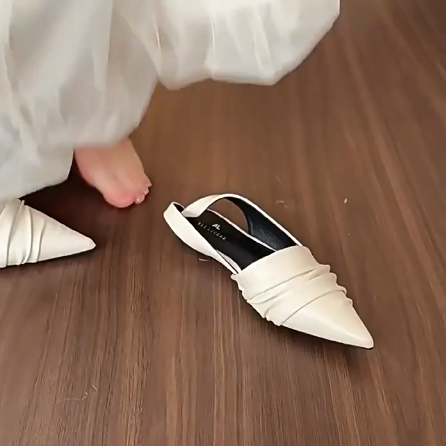 羊皮版!小香风尖头平底