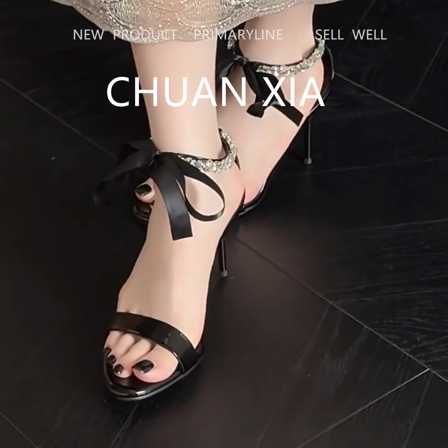 羊皮版!温柔水钻绑带高