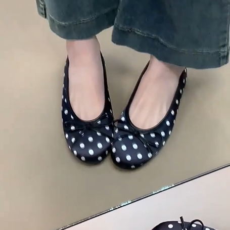 羊皮版~小香风蝴蝶结圆头单鞋女绸缎浅口平底瓢鞋法式温柔奶奶鞋,女鞋,浅口单鞋,淘宝优惠券,粉丝福利购,淘宝优惠卷