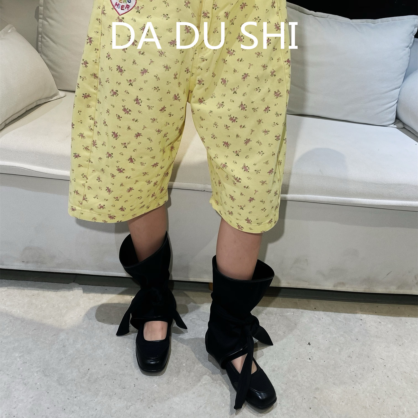 韩版方头绑带芭蕾舞鞋女2