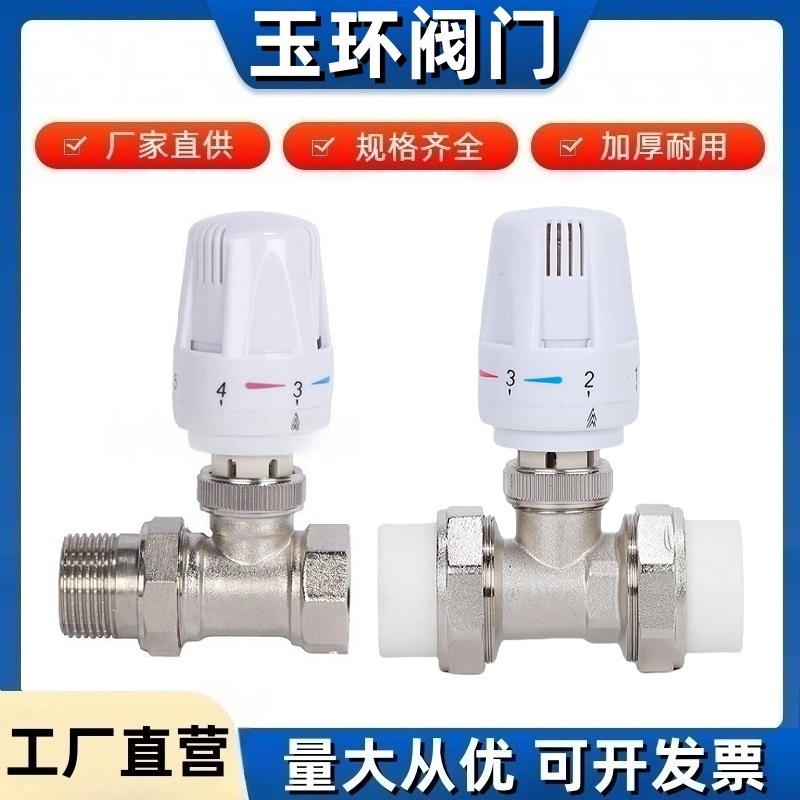 暖气片全铜直式角式自动温控阀