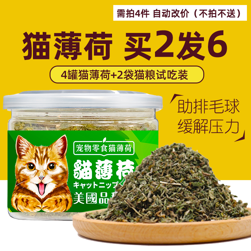 亚禾猫薄荷粉整片博荷叶子排除毛球猫草化毛助消化猫零食250ml-封面