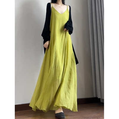 读衣术梨形微胖女孩遮肉吊带裙