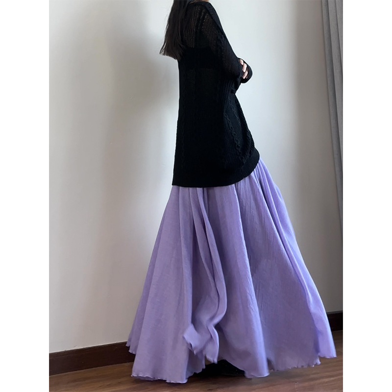 读衣术开春浪漫紫艺术感半身裙
