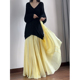 读衣术黄色半身裙春夏鱼尾高腰显瘦垂感A字裙梨形身材遮胯长裙子