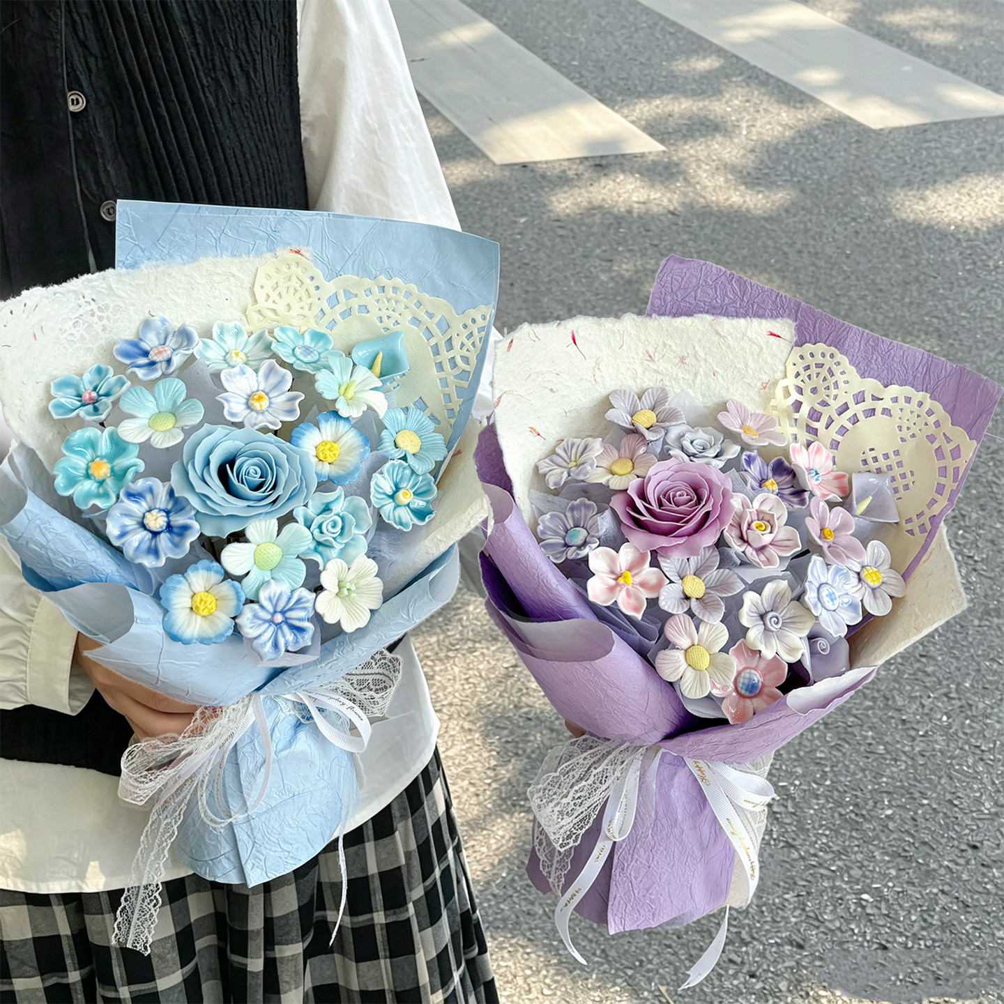 渐变永生玫瑰花束教师节礼物