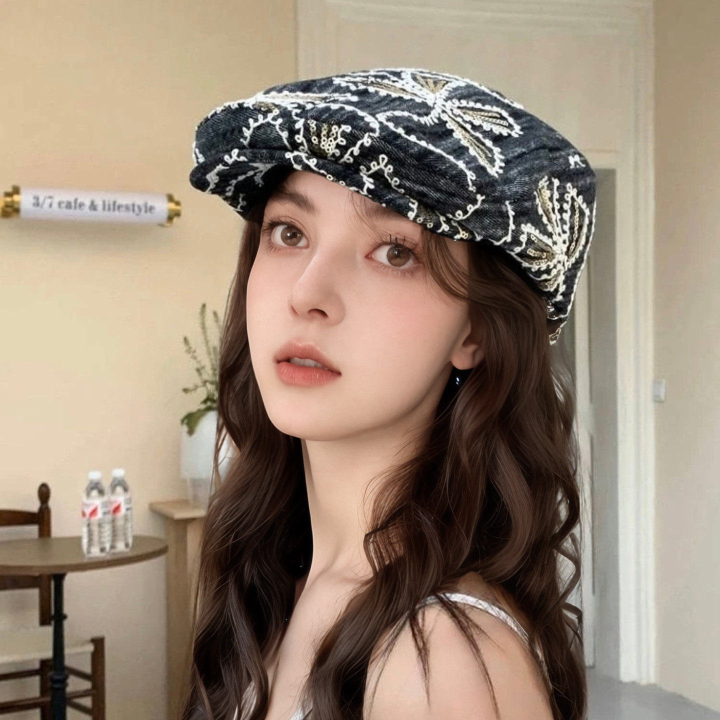 牛仔前进帽女2026春夏新款显脸小日系复古画家贝雷帽大头围秋冬男