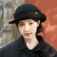高级感英伦赫本风纯羊毛礼帽女秋冬时尚 洋气显脸小千金贝雷渔夫帽