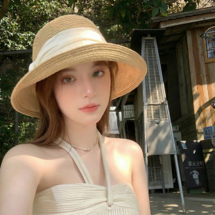 2026新款帽子女夏大檐防晒遮阳防紫外线海边太阳草帽渔夫帽大头围