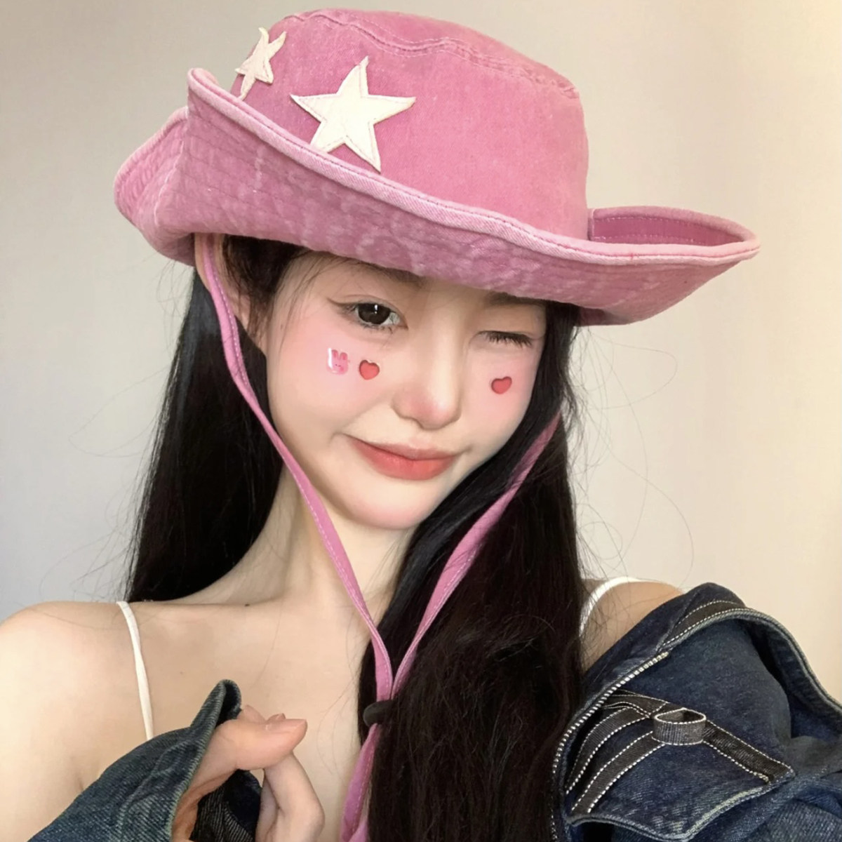 2026新款帽子女春夏户外徒步登山露营防晒遮阳大檐牛仔太阳渔夫帽