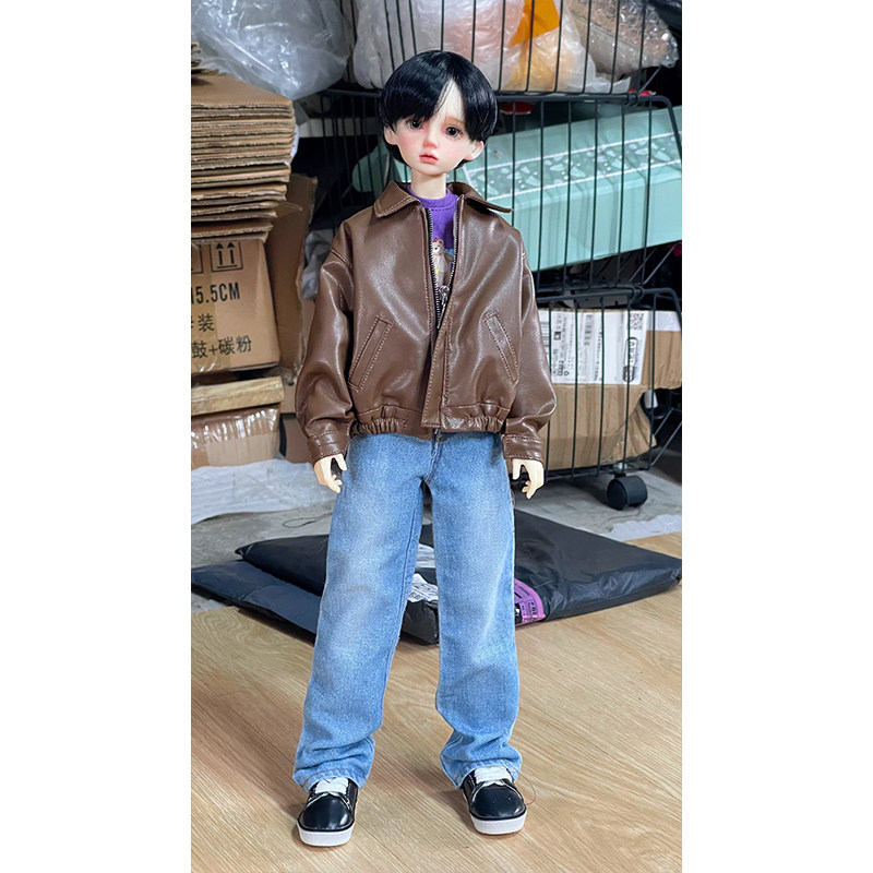 肥仔大佬4分体dfh纤细美式休闲皮机车外套4分bjd皮衣外套娃衣