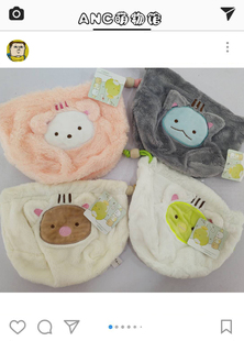 墙角生物炸虾毛绒收纳ins网红同款少女角落生物毛绒公仔束口袋