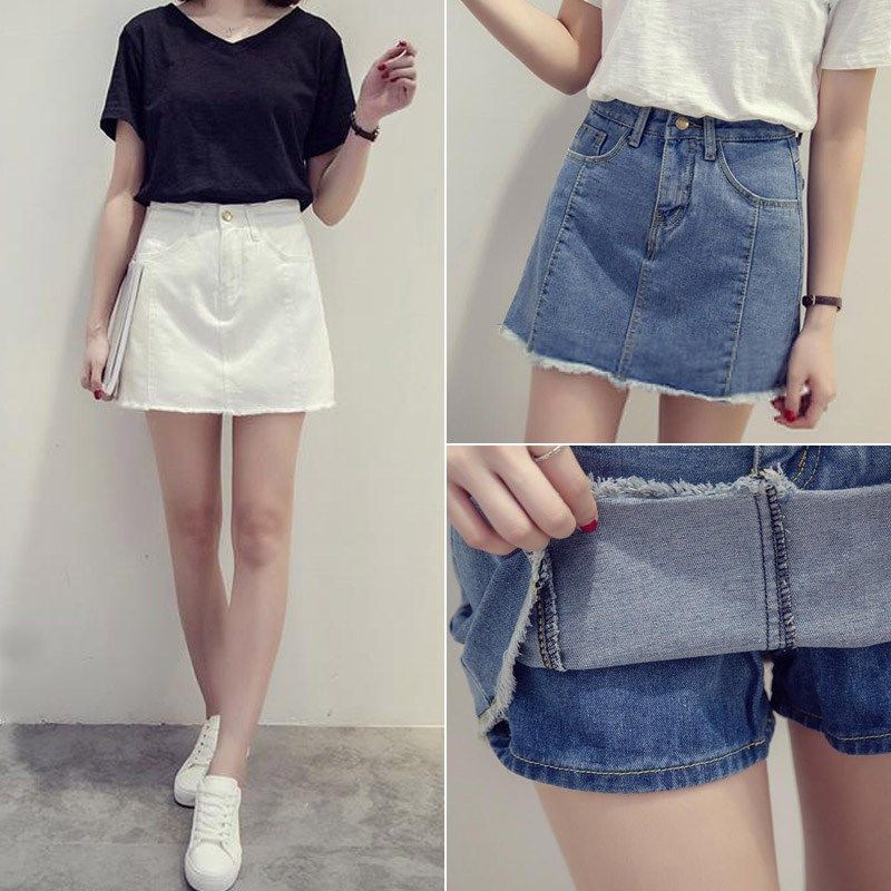 2017夏季新款高腰显瘦毛边牛仔半身短裙韩版百搭A字裙裤女学生潮|ruв категории Женская одежда, юбка - от Buy2taobao.com для оказания профессиональной услуги покупки агента Taobao