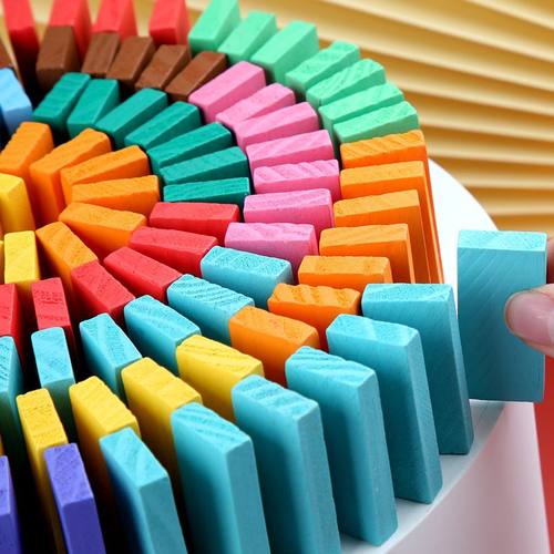 彩色多米诺骨牌儿童益智智力玩具