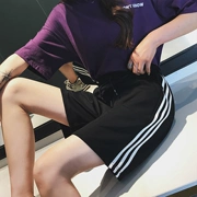2019 mới thể thao Hàn Quốc quần short nữ mùa hè lỏng eo cao năm quần thẳng quần giản dị kích thước lớn mặc thủy triều - Quần short