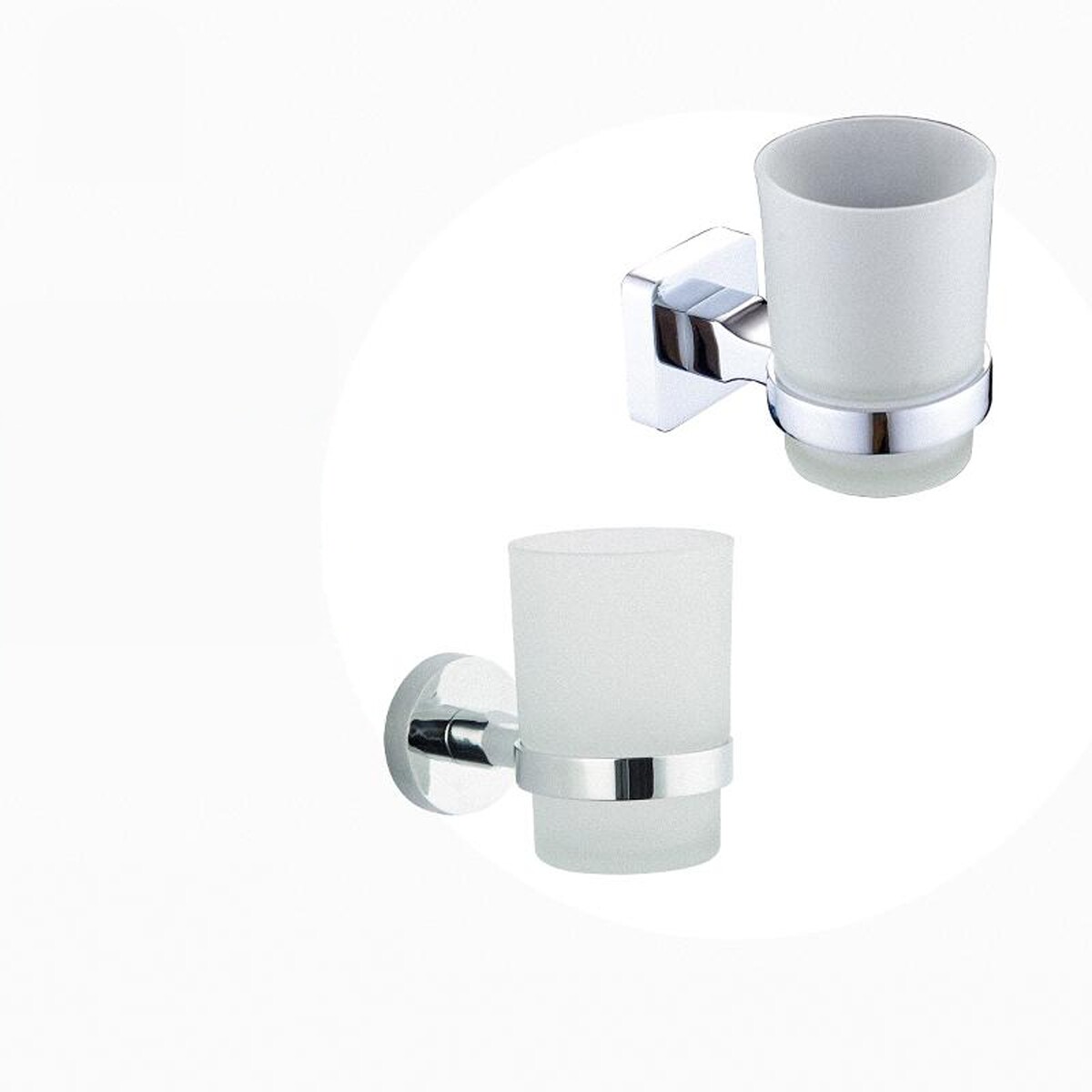 圣瑞佳 洗漱杯架锌合金厨房卫浴五金挂件玻璃壁挂单杯架壁挂式