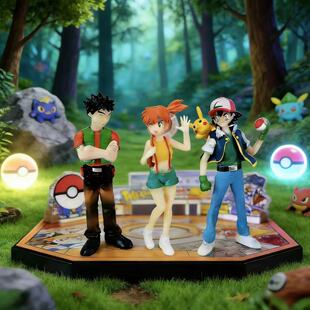 无印篇主角手办小号小智小霞小刚三位初代核心角色摆件模型