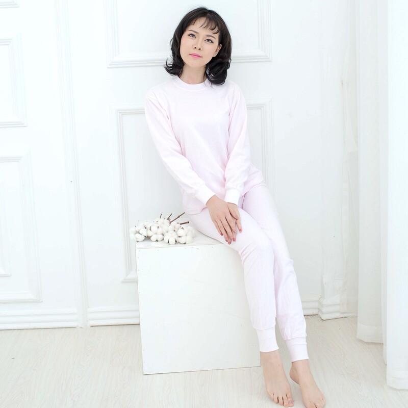 柳州祥身牌精梳纯棉女圆领秋衣秋裤冬优质全棉保暖内衣裤女装打底