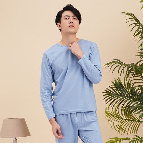 利工民长袖针织棉内睡衣男
