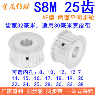 S8M25齿宽32同步轮内孔121415161718192022242528同步带轮25S8M30