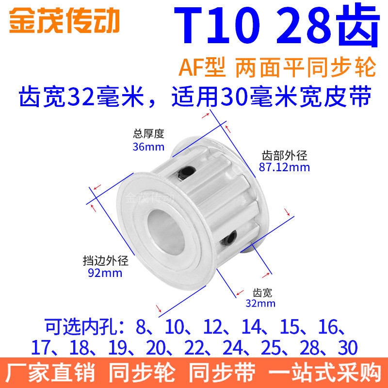 T1028齿AF齿宽32同步带轮内孔81