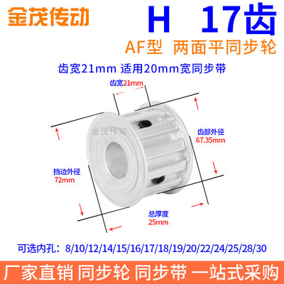 H17齿AF齿宽21同步带轮内孔8