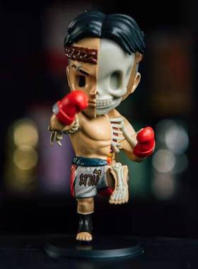 正版半骨XXRAY MUAY THAI RED BY JPX&MIGHTY JAXX红蓝拳击手手办