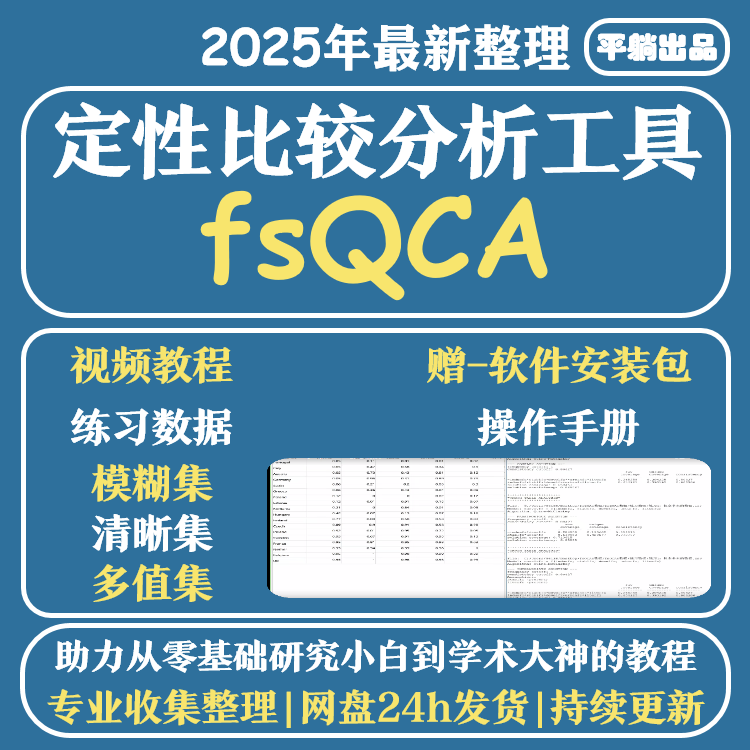 fsqca软件安装素材 赠视频教程 QCA定性比较分析软件支持win+mac