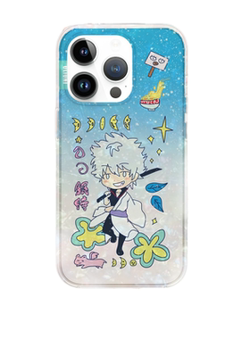 olioni |银魂坂田银时原创二次元磨砂贝母搞怪苹果半包边手机壳iphone16promax/16/15/14//13大孔双层IMD防摔