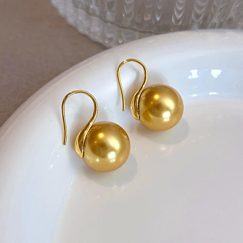 南洋金珍珠耳挂14mm超大