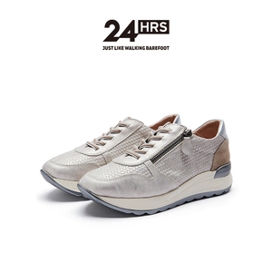 24Hrs西班牙24小时进口女士时尚厚底运动鞋 小牛皮休闲鞋 25645