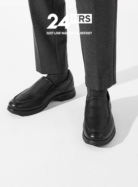 24Hrs西班牙24小时进口男士休闲皮鞋 舒适缓震小牛皮乐福鞋 11900