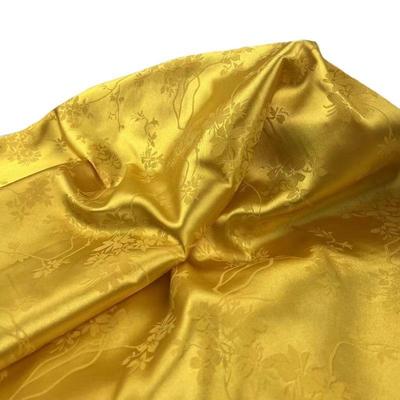 跨境色丁布梅兰竹提花面料布料布匹整批做裙子涤纶新中式礼盒爆款