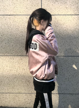 高街FOG第五季5th勋章夹克亮粉色贴布刺绣棒球服 F.OG短款外套