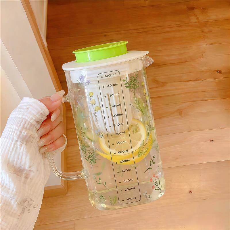 玻璃冷水壶家用凉水壶冷泡茶壶大容量夏天高硼硅玻璃水杯玻璃杯