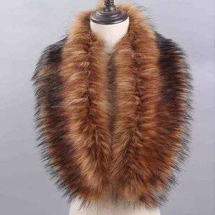 韩版时尚皮草仿貉子狐狸毛可爱围巾冬 帽条大青果衣毛领子披肩女