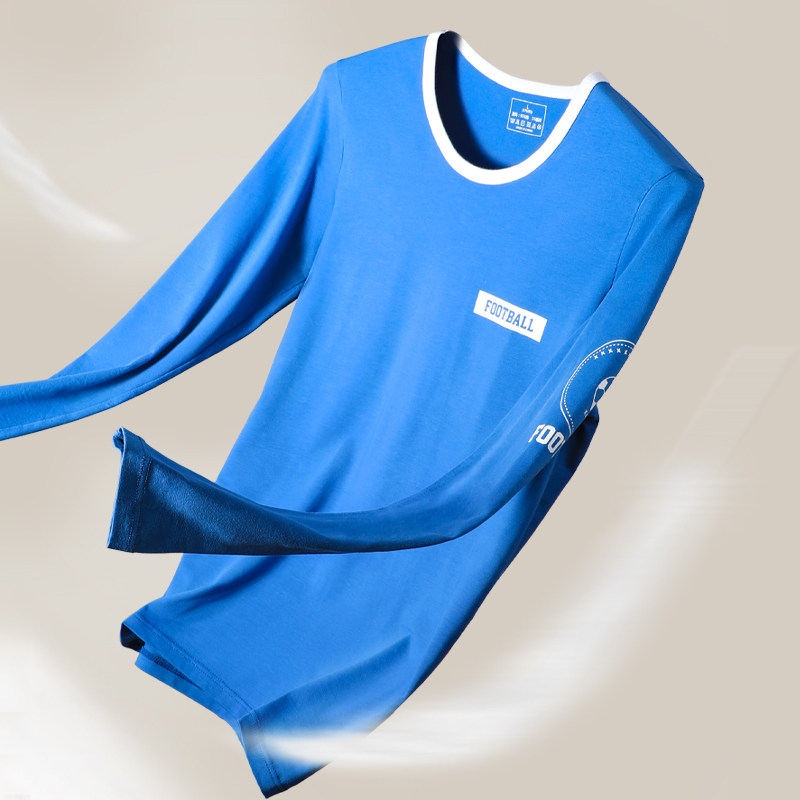 男士棉质秋冬季单件秋衣潮薄款保暖上衣服修身圆领基础内衣打底衫