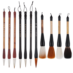 毛笔狼毫兼毫狼毫中楷毛笔大楷羊毫中号书法套装初学者大斗笔大毛笔特大号提斗大字毛笔专业级写对联专用抓笔